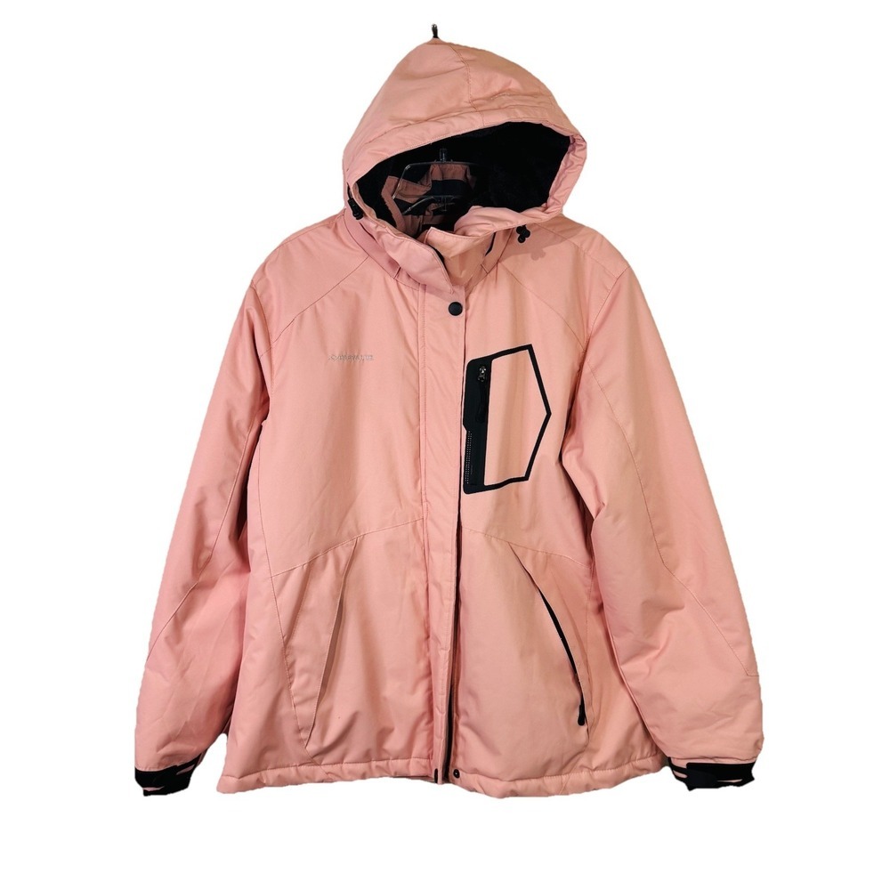 Farvalue Ski Windbreaker‎ Jacket Womens XL Blush/Pink Hooded Full Zip Waterproof